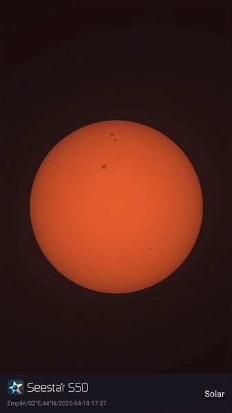 Soleil lumière blanche 18042025 15h37TU