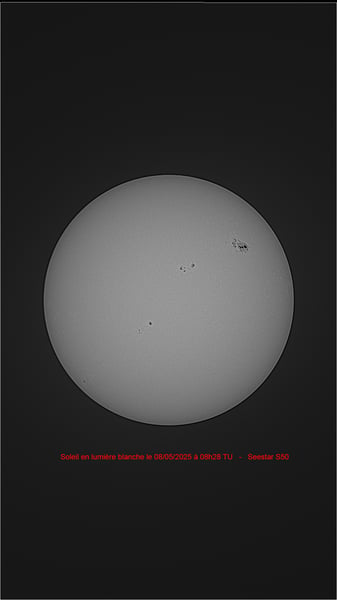 Soleil en lumière blanche 08052025 08h28TU