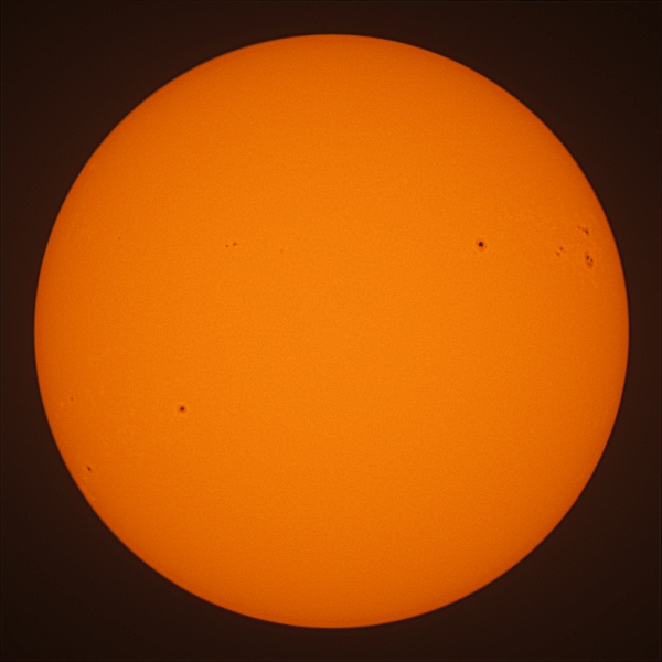 Ten visible groups summing twenty sunspots