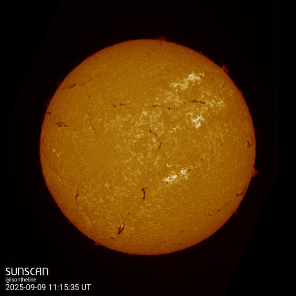 Sunscan H-Alpha 9 septembre 2025 à La Meyze