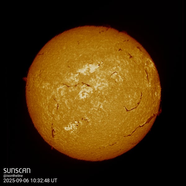 Sunscan H-Alpha 6 septembre 2025 à La Meyze